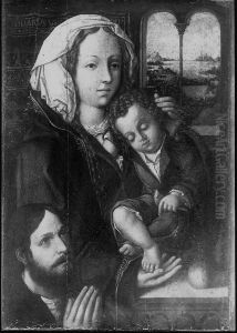 Virgin and Child with a Donor by (manner of) Memling, Hans