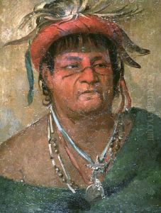 Auh-ka-nah-paw-wah, Earth Standing, an Old and Valiant Warrior by George Catlin