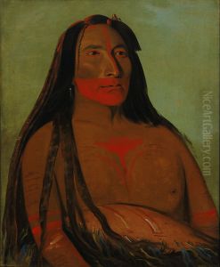 Mah-to-toh-pa, Four Bears, Second Chief in Mourning by George Catlin