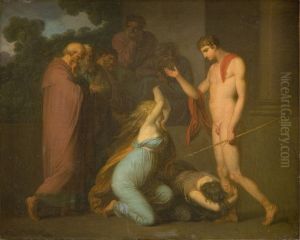 Theseus bonfaldes af Ismene og Antigone by Nicolai Abildgaard