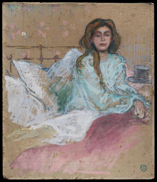 Woman Seated in Bed - view 1