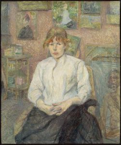 Carmen Gaudin in the Artist's Studio by Henri De Toulouse-Lautrec