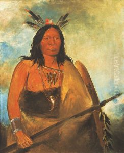 Kots-o-ko-ro-ko, Hair of the Bull's Neck, a Chief by George Catlin
