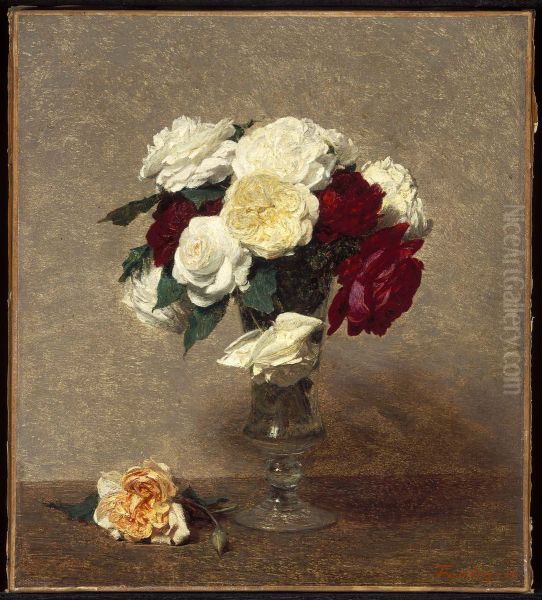 Roses in a Glass Vase - view 1