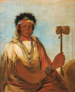 Men-son-se-ah, Left Hand, a Warrior by George Catlin