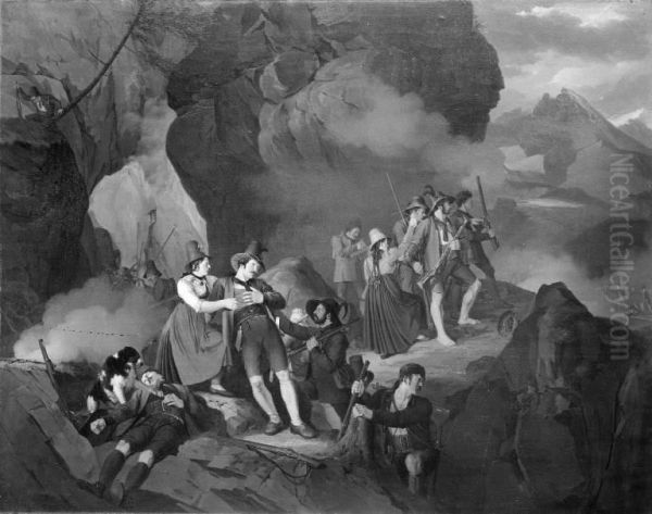 Tyrolese Fighting the French in the Mountains - view 1