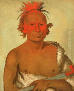 Pash-ee-pa-ho, Little Stabbing Chief, the Younger, One of Black Hawk's Braves by George Catlin