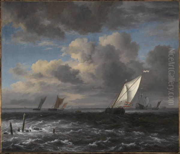 Shipping on a rough sea - view 1