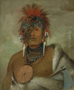 Wa-hon-ga-shee, No Fool, a Great Fop by George Catlin
