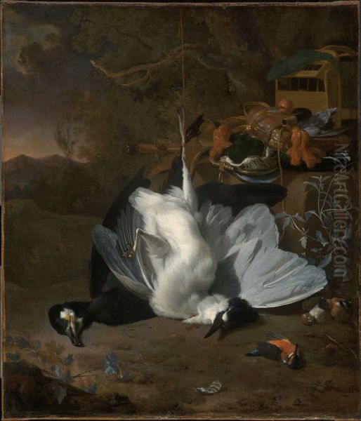Dead Birds and Hunting Equipment in a Landscape - view 1