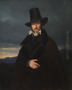 Portrait of the German painter Wilhelm von Kaulbach by Wilhelm Bendz