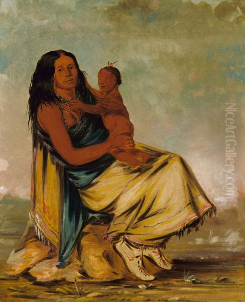 Wah-chee-te, Wife of Cler-mont, and Child - view 1