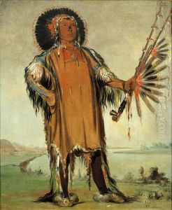 Ha-na-ta-nu-mauk, Wolf Chief, Head Chief of the Tribe by George Catlin