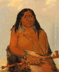Is-sa-wah-tam-ah, Wolf Tied with Hair, a Chief by George Catlin
