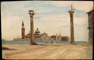 The Piazzetta, Venice by Jean-Baptiste Camille Corot