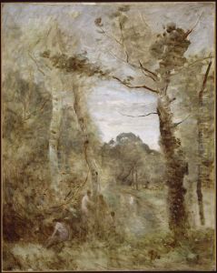 Bathers in a Clearing by Jean-Baptiste Camille Corot