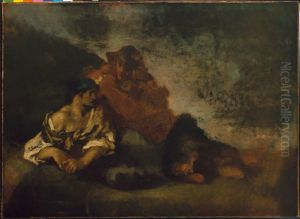Two Reclining Figures by Jean-Francois Millet
