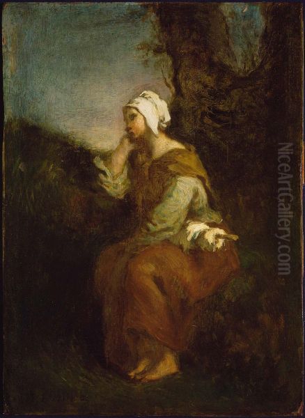 Peasant Girl Daydreaming - view 1