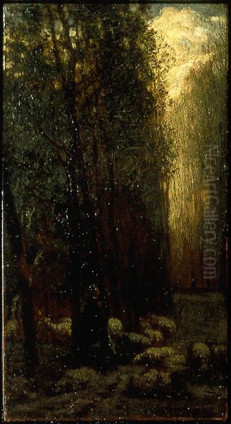 Forest with Shepherdess and Sheep - view 1