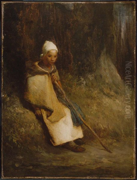 Shepherdess Sitting at the Edge of the Forest - view 1
