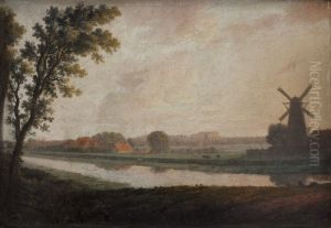 Landscape outside Copenhagen with Frederiksberg Church and Palace in the Distance by Eric Paulsen
