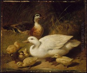 Ducks and Ducklings by John Frederick Herring, Sr.