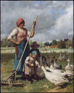 Children Feeding Geese by Julien Dupre