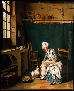 Servant Girl Plucking a Chicken by Nicolas Bernard Lepicie