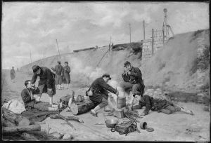 French Soldiers Resting by Paul Grolleron