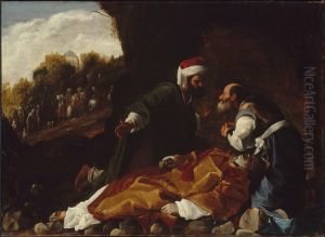 Saint Stephen Mourned by Saints Gamaliel and Nicodemus by Carlo Saraceni