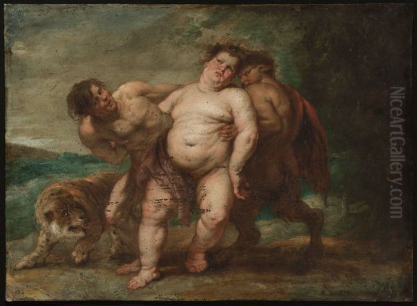Drunken Bacchus with Faun and Satyr - view 1