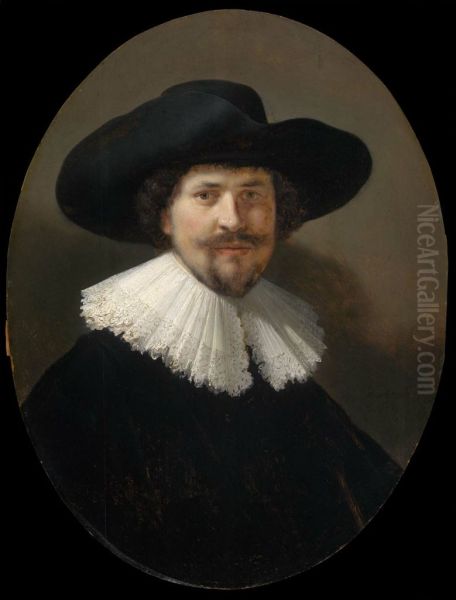 Portrait of a Man Wearing a Black Hat - view 1