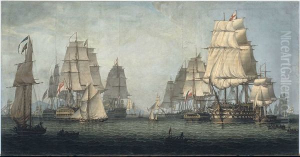 The British Fleet Forming a Line off Algiers - view 1