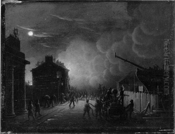Fire of House and Ship on Stocks - view 1