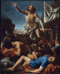 The risen Christ by Simone Cantarini (Pesarese)