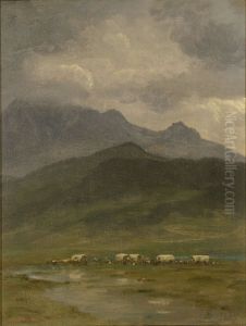 Covered wagons by Albert Bierstadt