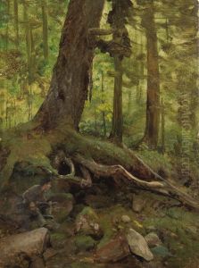 Hunter in the White Mountains Near Glen House (detail)
