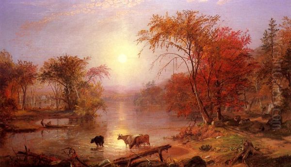 "Indian Summer on the Hudson River" - view 1