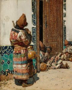Monks at the Door of a Mosque by Vasily Vereshchagin