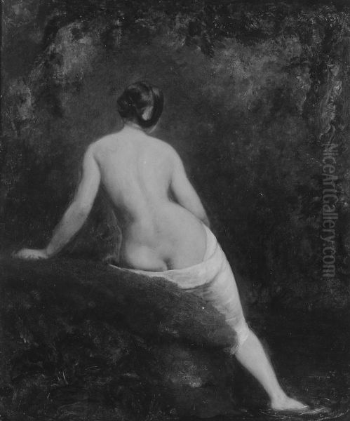 Nude Woman Seated in a Landscape - view 1