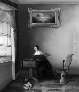 Lady Seated at a Work Table by Amasa Hewins