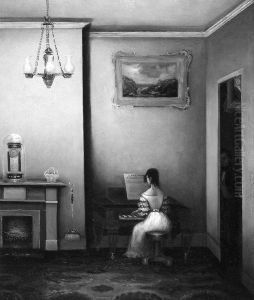 Lady Playing the Piano by Amasa Hewins