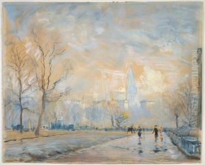 Custom House Tower from the Public Garden, Boston by Arthur Clifton Goodwin