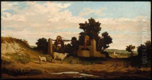 Landscape with Sheep and Old Well