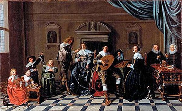 Familiy portrait of Maerten Ruychaver (1540-1626) and Alida van der Laen (1542-1626), with their parents and descendants - view 1