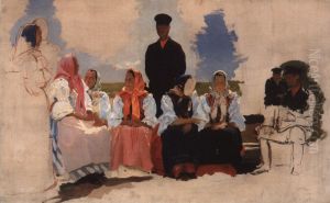 Sonntag in der Gemeinde by Andrei Petrovich Ryabushkin