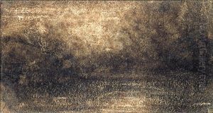 Waterside at Night by Theo van Doesburg