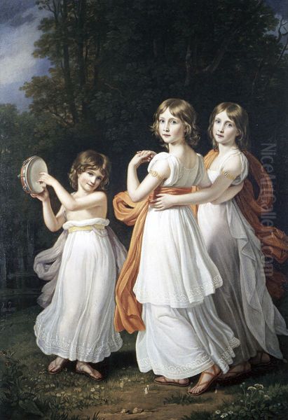 Portrait of the youngest daughters of Maximilian I of Bavaria (Sophie, Marie, and Ludovika) - view 1