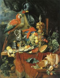 Still Life with Parrots by Jan Davidsz. De Heem