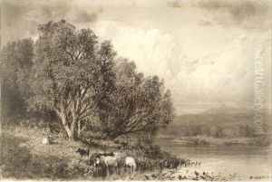 Grazing by the River by William Hart